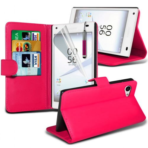 Ροζ Πορτοφόλι Xperia Z5 Compact Θήκη