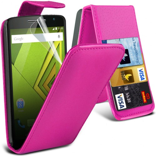 Ροζ Flip Θήκη Motorola Moto X Play