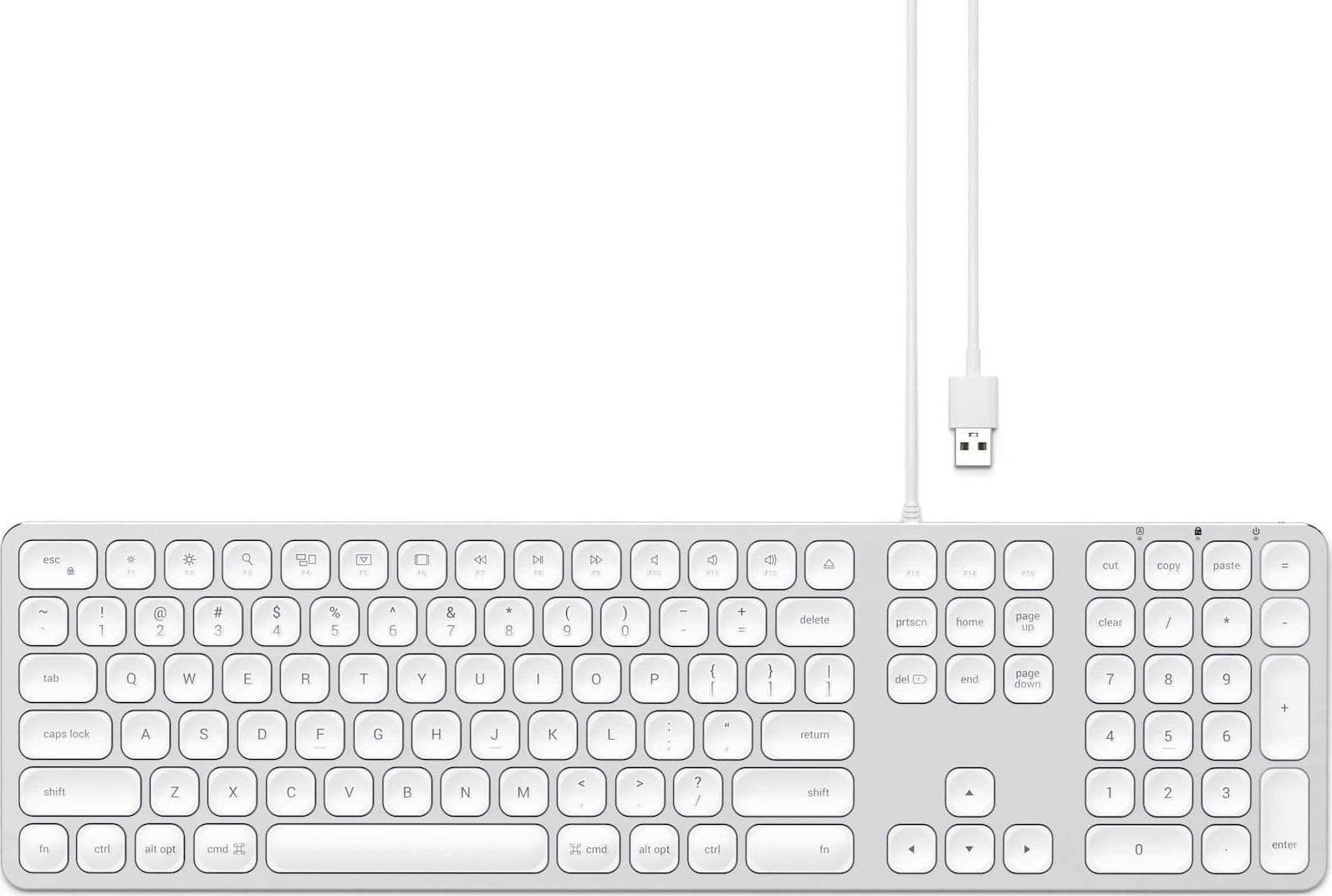 Satechi Aluminum Wired Keyboard για Mac - Ενσύρματο Πληκτρολόγιο Αλουμινίου - Silver