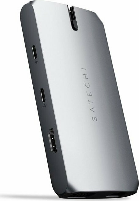 Satechi Αντάπτορας USB-C On The Go Multiport με 2 x Type-C / 2 x USB-A 3.0 / 1 x Gigabit Ethernet / 1 x HDMI 4K / 1 x VGA / 1 x SD & MicroSD - Space Grey