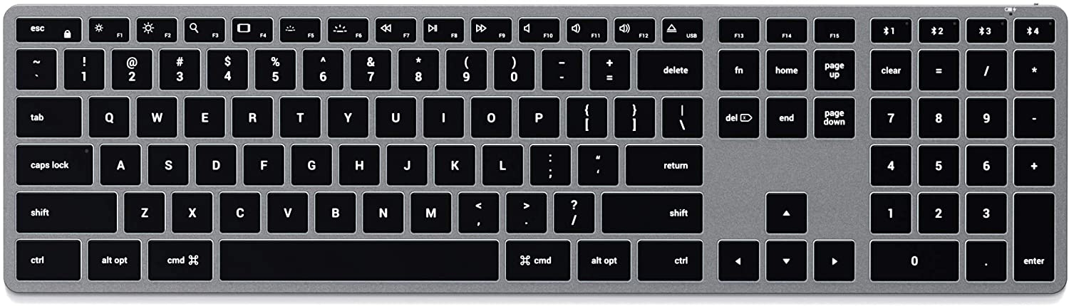 Satechi Slim X3 Bluetooth Backlit Keyboard για Mac - Ασύρματο Bluetooth Πληκτρολόγιο Αλουμινίου - Space Grey