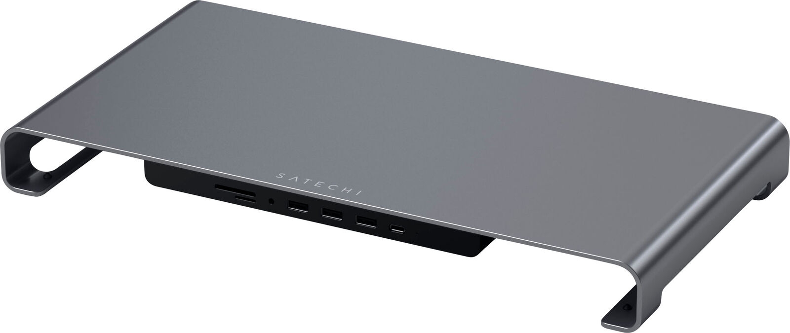 Satechi USB-C Monitor Stand Hub XL - Βάση Αλουμινίου για Laptop με 3 USB-A / 1 x SD & MicroSD / 1 x Type-C / 1 x 3.5mm Jack - Space Gray