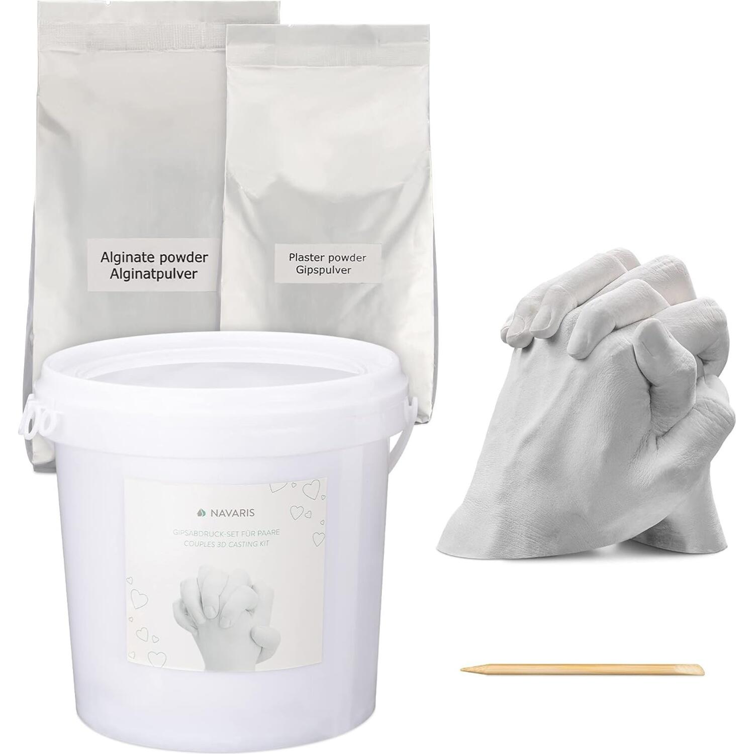 Σετ 3D DIY Αποτύπωσης Χεριών Navaris Couples 3D Casting Kit από Γύψο για Ζευγάρια / Οικογένειες 3L