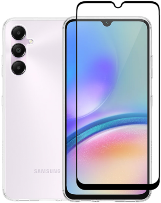 Σετ Διάφανη Θήκη Σιλικόνης & Full Face Tempered Glass - Samsung Galaxy A15 - Vivid Set Gelly Case & Full Face Tempered Glass - Transparent / Black