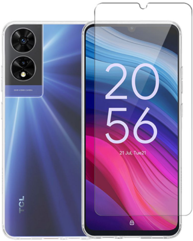 Σετ Διάφανη Θήκη Σιλικόνης & Tempered Glass - TCL 505 - Vivid Set Gelly Case & Tempered Glass - Transparent