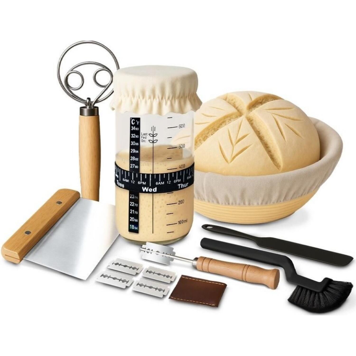 Σετ Παρασκευής Ψωμιού με Προζύμι MikaMax Sourdough Starter Πλήρες Kit Αρτοποιίας
