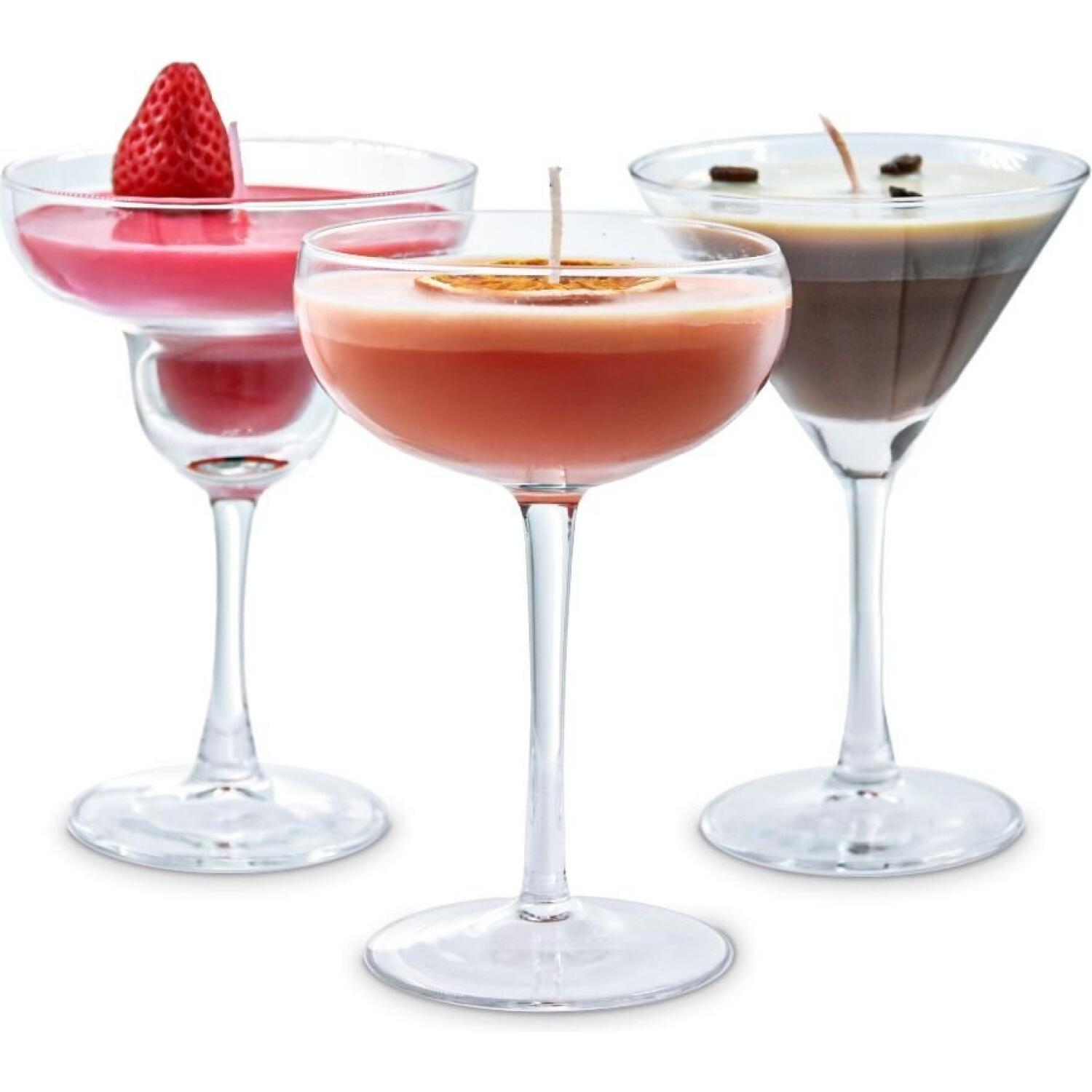 Σετ 3 Αρωματικά Κεριά MikaMax Cocktail Candle Set σε Σχήμα Κοκτέιλ Pornstar Martini / Espresso Martini / Daiquiri