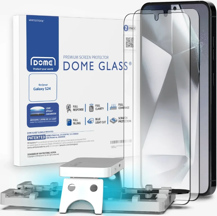 Σύστημα Προστασίας Οθόνης Samsung Galaxy S24 - Whitestone Dome Glass - Liquid Optical Clear Adhesive & Installation Kit - 2 Τεμάχια