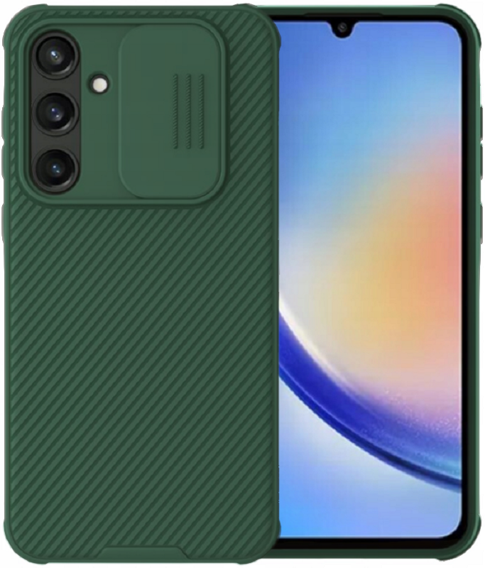 Σκληρή Θήκη με Κάλυμμα για την Κάμερα - Samsung Galaxy A35 - Nillkin CamShield Pro - Deep Green