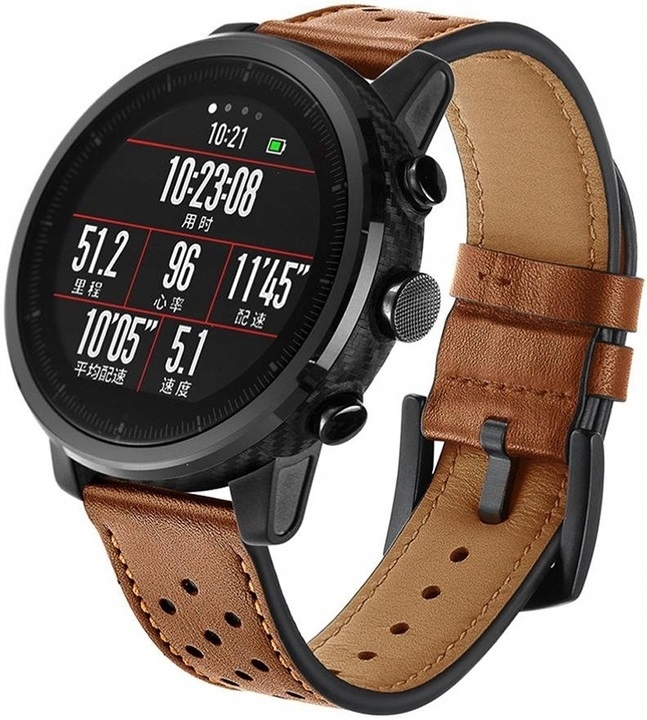 Spacecase Elegance - Universal Δερμάτινο Λουράκι για Smartwatches (20mm) - Brown