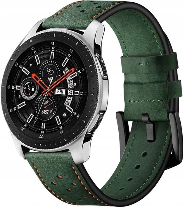 Spacecase Elegance - Universal Δερμάτινο Λουράκι για Smartwatches (20mm) - Green