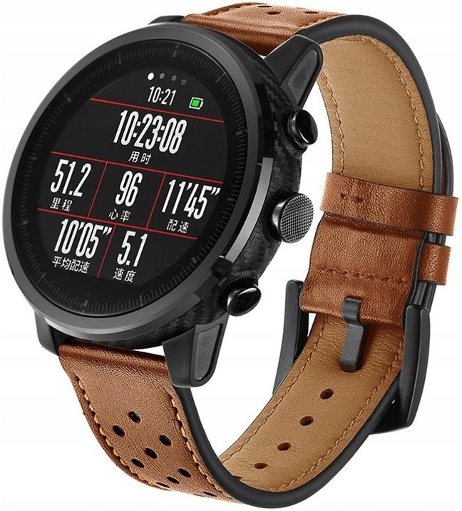 Spacecase Elegance - Universal Δερμάτινο Λουράκι για Smartwatches (22mm) - Brown
