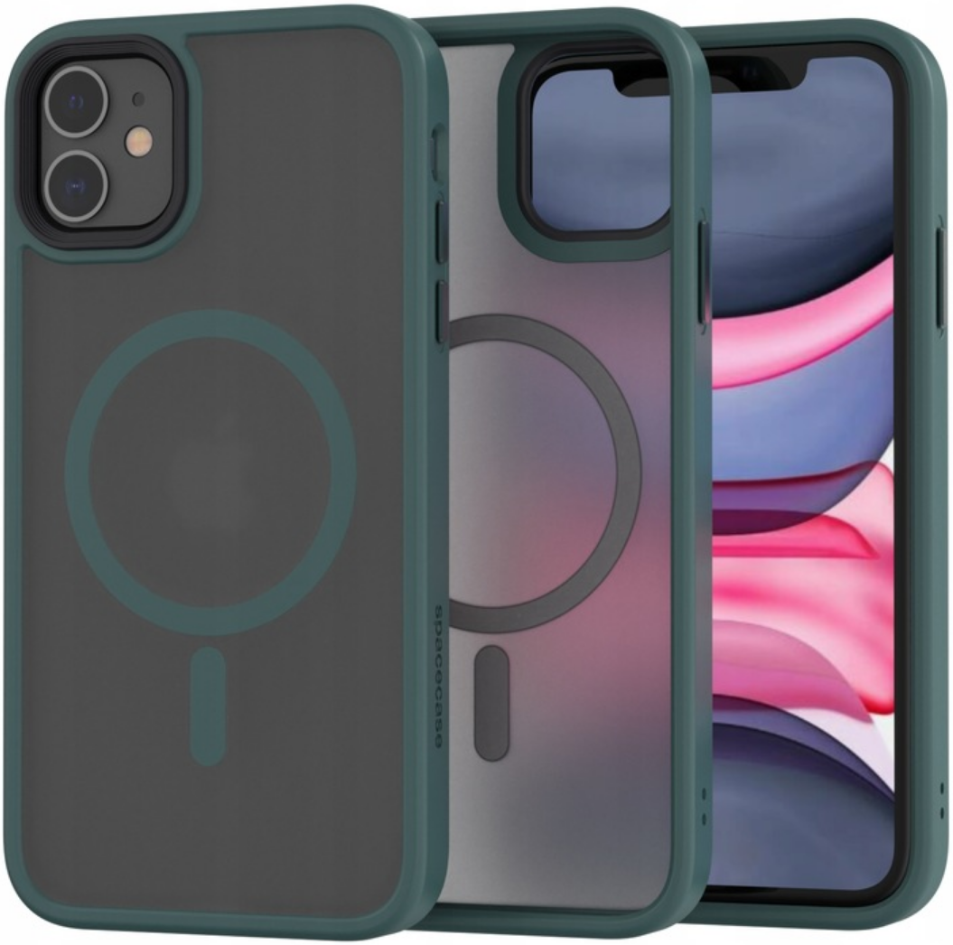 Spacecase Hybrid MagSafe - Σκληρή Ημιδιάφανη Θήκη MagSafe - Apple iPhone 11 - Dark Green