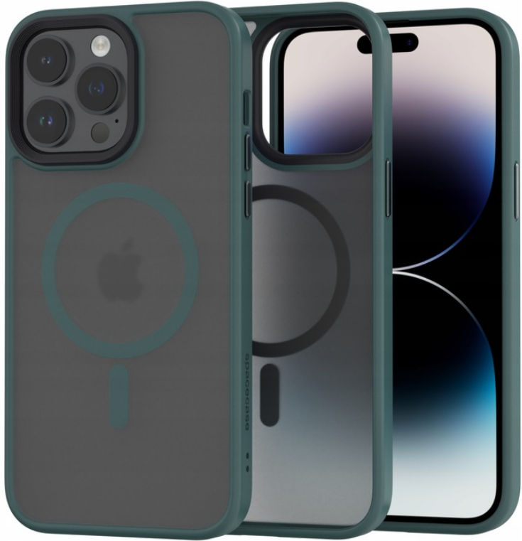 Spacecase Hybrid MagSafe - Σκληρή Ημιδιάφανη Θήκη MagSafe - Apple iPhone 14 Pro Max - Dark Green