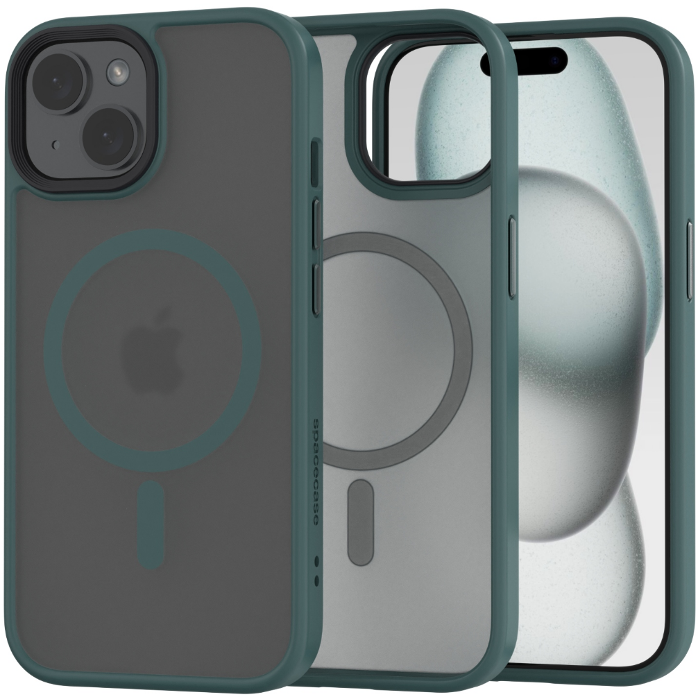 Spacecase Hybrid MagSafe - Σκληρή Ημιδιάφανη Θήκη MagSafe - Apple iPhone 15 - Dark Green