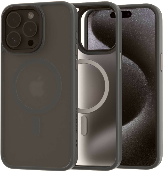 Spacecase Hybrid MagSafe – Σκληρή Ημιδιάφανη Θήκη MagSafe – Apple iPhone 15 Pro – Grey (5905719110130)
