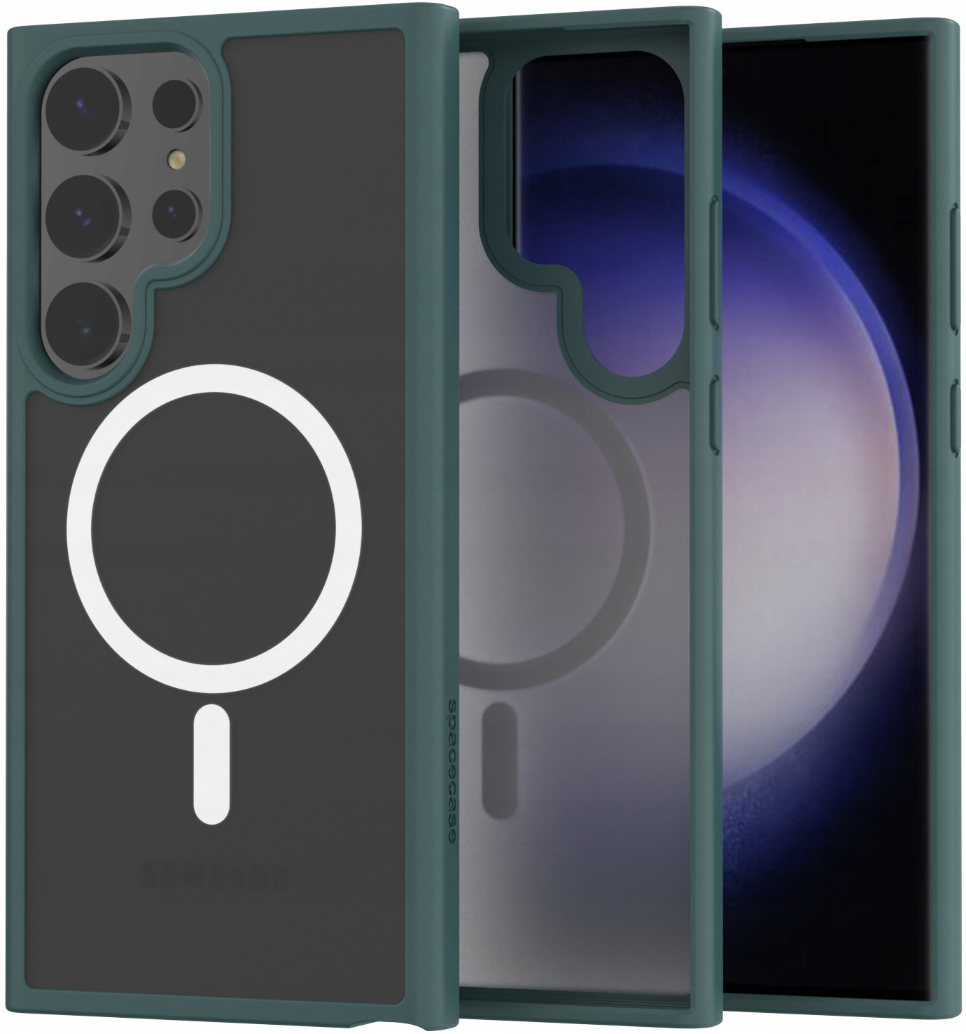 Spacecase Hybrid MagSafe - Σκληρή Ημιδιάφανη Θήκη MagSafe - Samsung Galaxy S23 Ultra - Dark Green