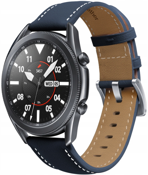 Spacecase Leather Strap - Universal Δερμάτινο Λουράκι για Smartwatches (22mm) - Blue