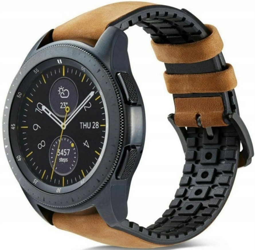 Spacecase Major - Universal Λουράκι για Smartwatches (22mm) από Δέρμα Σουέτ και Σιλικόνη - Light Brown