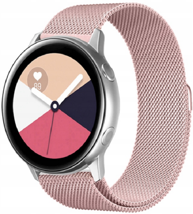 Spacecase Milanese - Universal Μεταλλικό Λουράκι για Smartwatches (20mm) από Ανοξείδωτο Ατσάλι - Pink