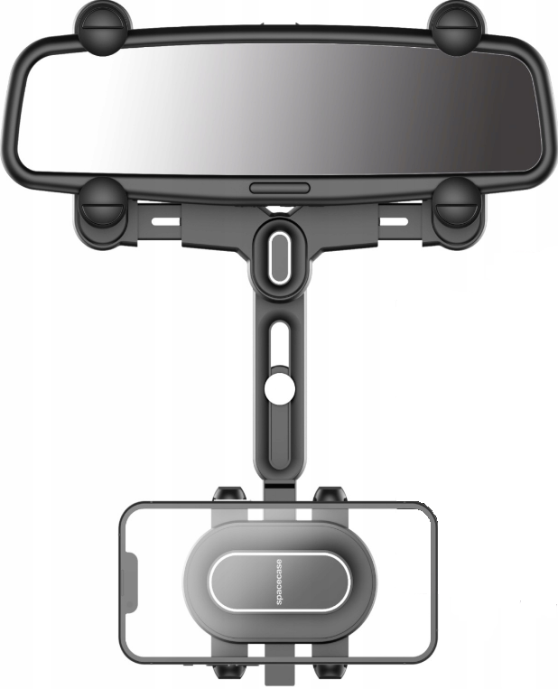 Spacecase SC19 Mirror Car Holder - Universal Βάση Κινητών με Ρυθμιζόμενο Βραχίονα για Εσωτερικό Κεντρικό Καθρέπτη Αυτοκινήτου - Black