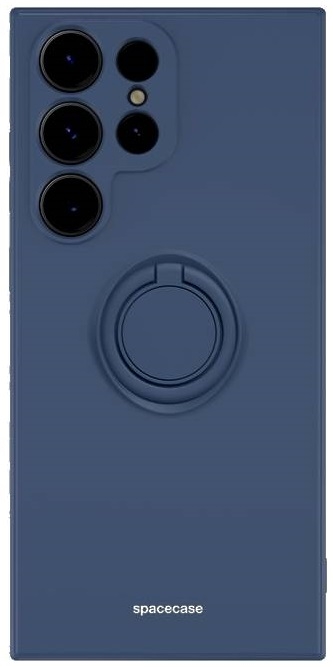 Spacecase Silicone Ring - Θήκη Σιλικόνης με Μεταλλικό Μαγνητικό Ring Holder - Samsung Galaxy S23 Ultra - Blue