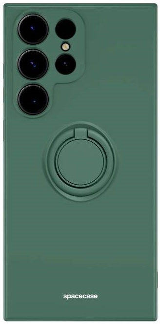 Spacecase Silicone Ring - Θήκη Σιλικόνης με Μεταλλικό Μαγνητικό Ring Holder - Samsung Galaxy S23 Ultra - Dark Green