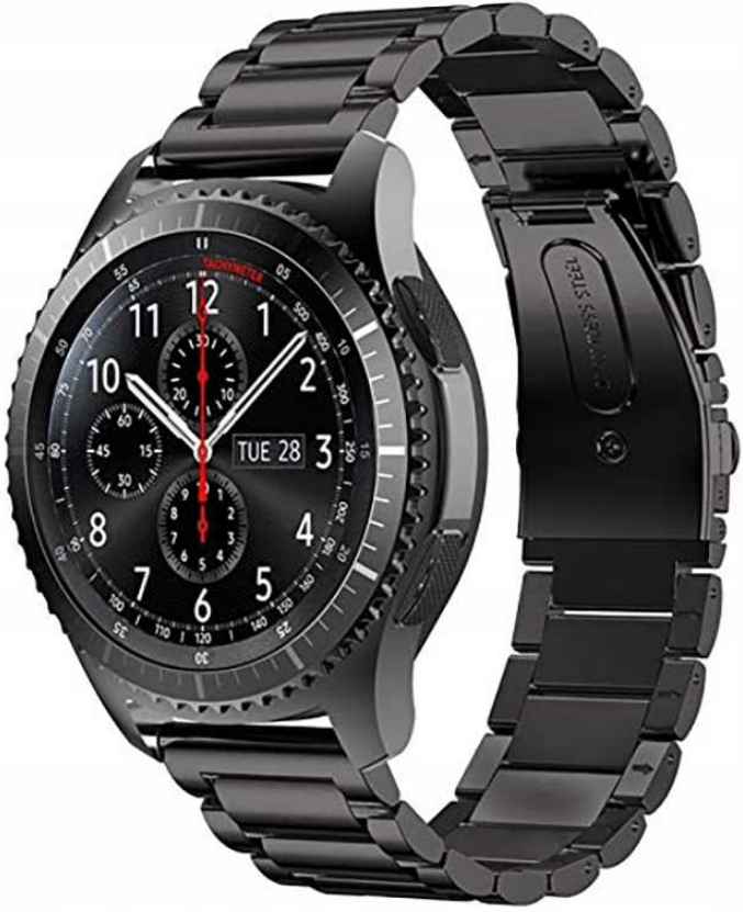 Spacecase Stainless Steel - Universal Μεταλλικό Λουράκι για Smartwatches (20mm) από Ανοξείδωτο Ατσάλι - Black