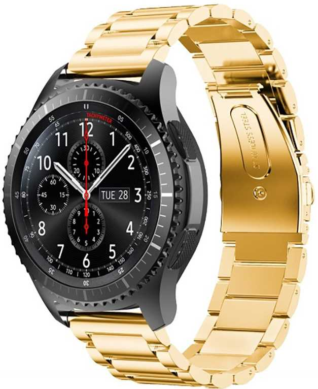 Spacecase Stainless Steel - Universal Μεταλλικό Λουράκι για Smartwatches (22mm) από Ανοξείδωτο Ατσάλι - Gold