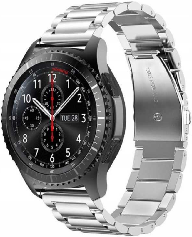 Spacecase Stainless Steel - Universal Μεταλλικό Λουράκι για Smartwatches (22mm) από Ανοξείδωτο Ατσάλι - Silver