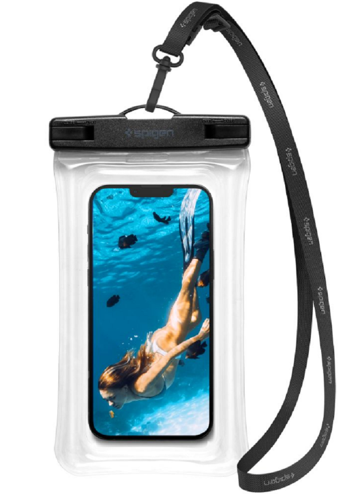 Spigen A601 Aqua Shield Universal Waterproof Floating Case - Αδιάβροχη Θήκη για Κινητά έως 6.8'' - IPX8 - Crystal Clear