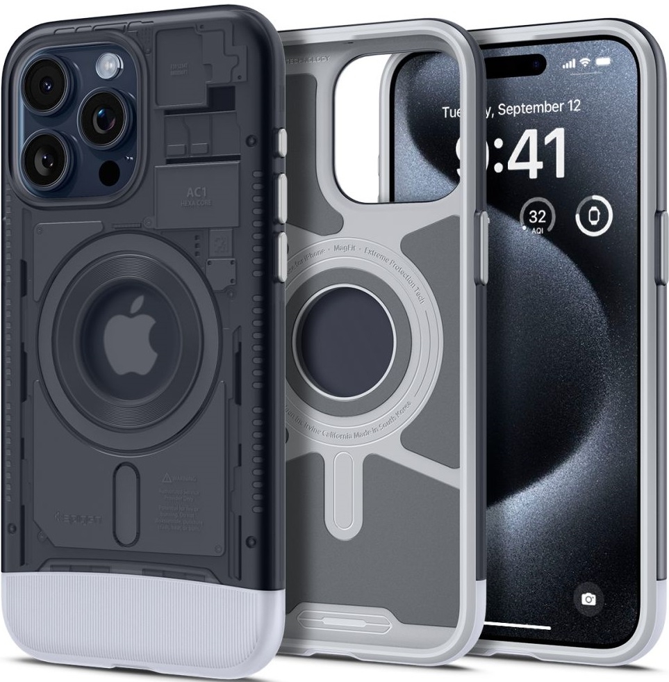 Spigen Classic C1 MagFit - Ανθεκτική Σκληρή Θήκη MagSafe - Apple iPhone 15 Pro - Graphite