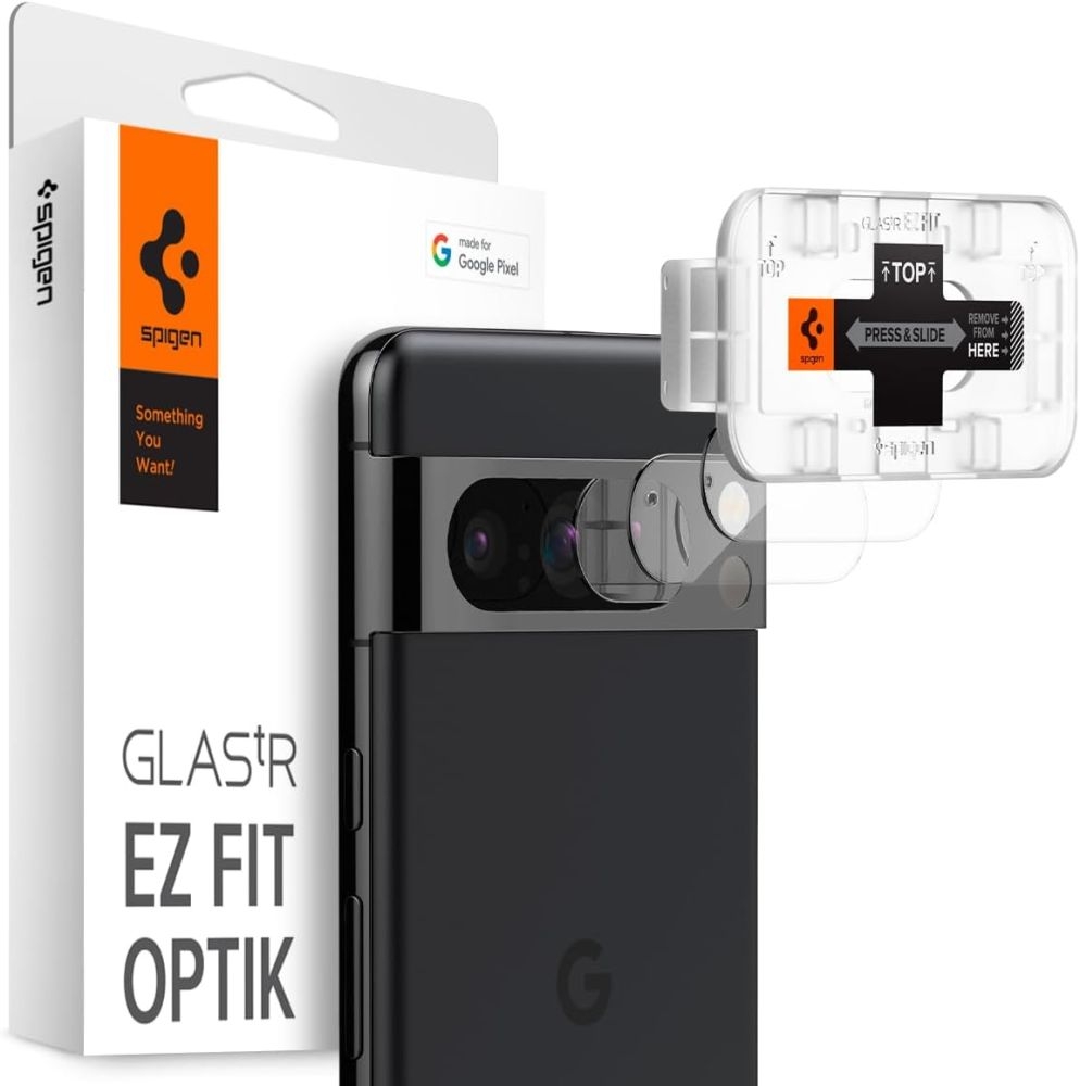 Spigen GLAS.tR EZ Fit OPTIK Lens Protector - Αντιχαρακτικό Προστατευτικό Γυαλί για Φακό Κάμερας Google Pixel 8 Pro - 2 Τεμάχια - Crystal Clear