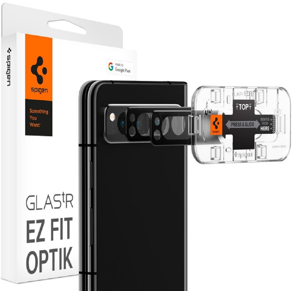 Spigen GLAS.tR EZ Fit OPTIK Lens Protector - Αντιχαρακτικό Προστατευτικό Γυαλί για Φακό Κάμερας Google Pixel Fold - 2 Τεμάχια - Black 