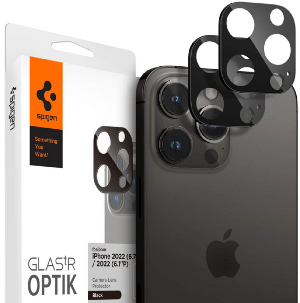 Spigen GLAS.tR OPTIK Camera Lens Protector - Αντιχαρακτικό Προστατευτικό Γυαλί για Φακό Κάμερας Apple iPhone 16 Pro / 16 Pro Max / 15 Pro / 15 Pro Max / 14 Pro / 14 Pro Max - 2 Τεμάχια - Black