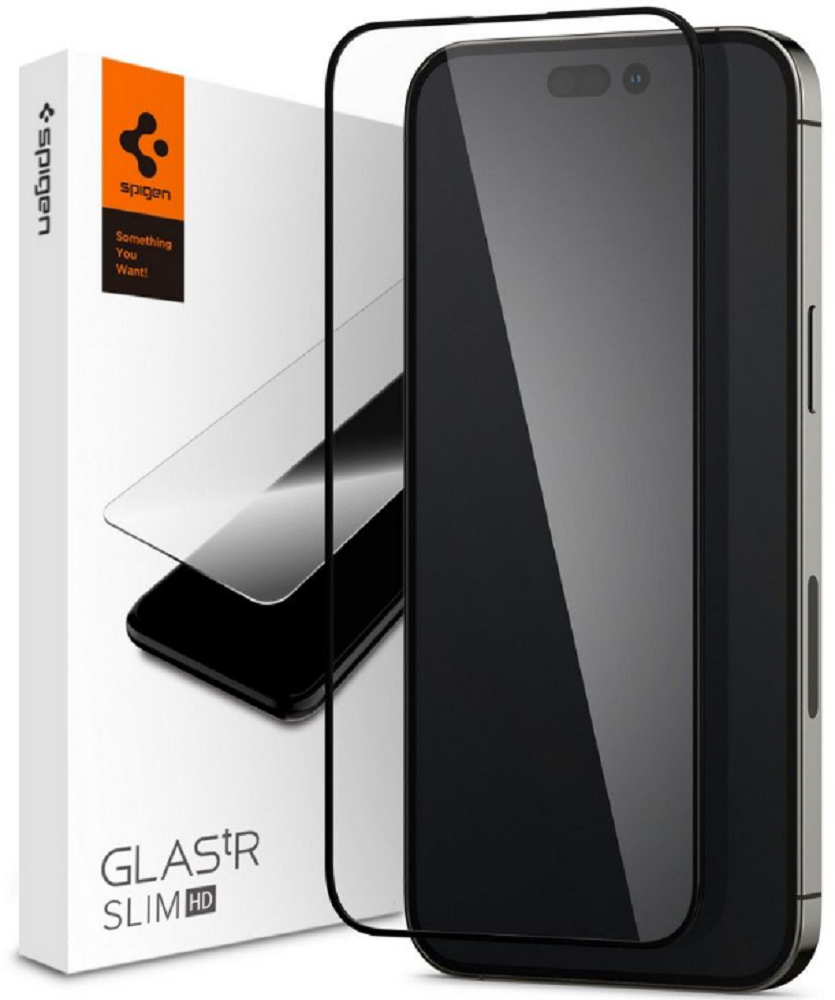 Spigen GLAS.tR Slim HD - Αντιχαρακτικό Fullface Γυάλινο Tempered Glass - Apple iPhone 14 Pro - Black (AGL05221)