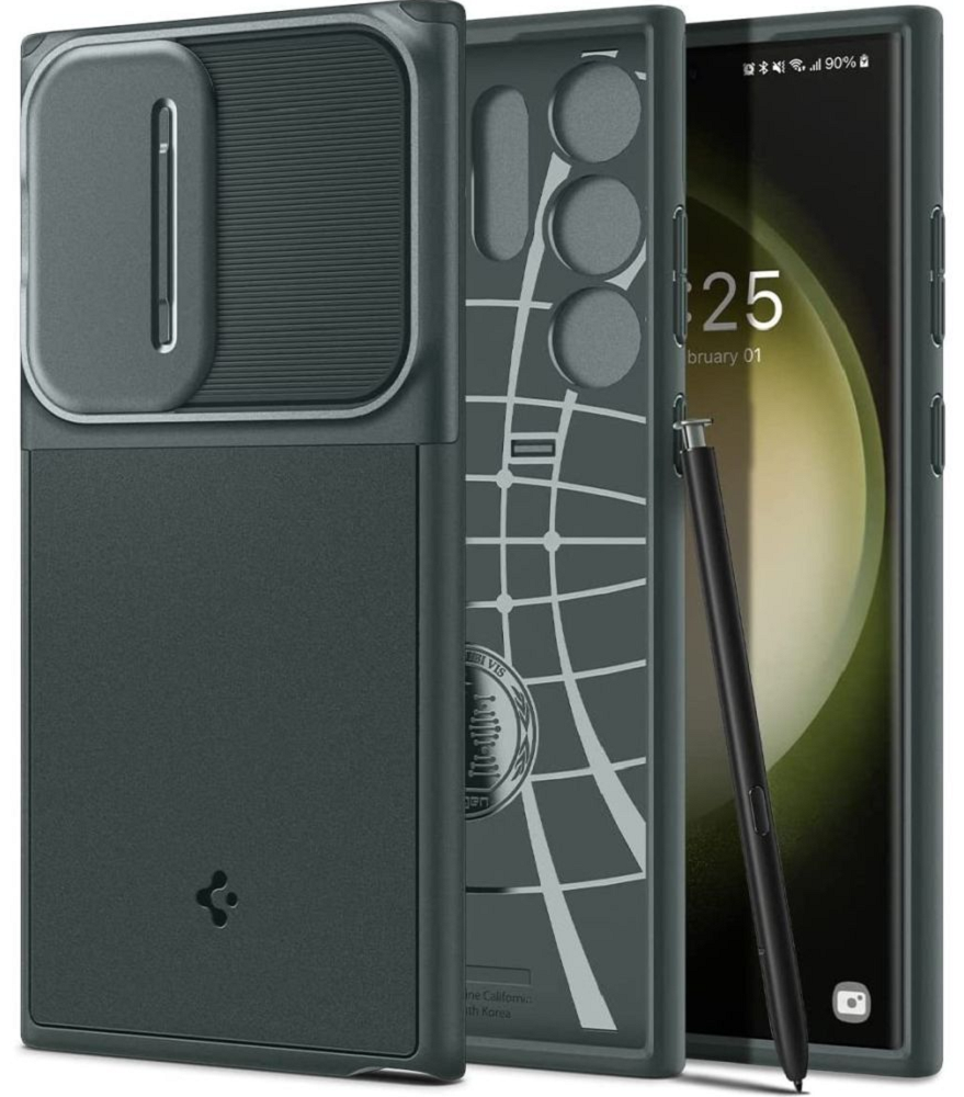 Spigen Optik Armor Θήκη με Κάλυμμα για την Κάμερα - Samsung Galaxy S23 Ultra - Abyss Green