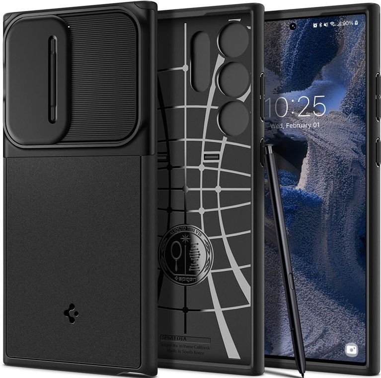 Spigen Optik Armor Θήκη με Κάλυμμα για την Κάμερα - Samsung Galaxy S23 Ultra - Black