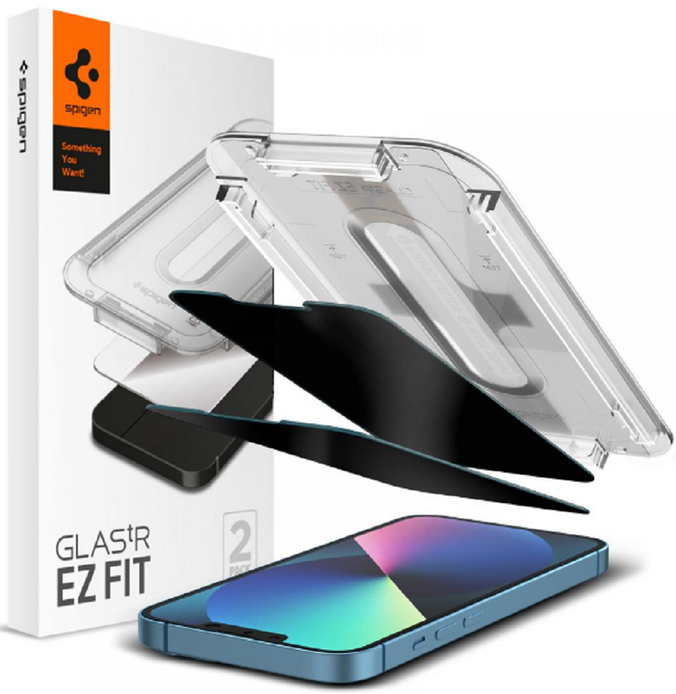 Spigen Privacy Tempered Glass GLAS.tR EZ Fit - Αντιχαρακτικό Γυαλί Προστασίας Απορρήτου Οθόνης Apple iPhone 16e / 14 / 13 / 13 Pro - 2 Τεμάχια