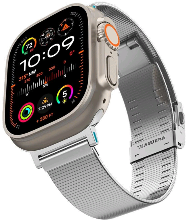 Λουράκι Apple Watch Ultra/SE/11/10/9/8/7/6/5/4 (49/46/45/44mm) - Spigen Sleek Link από Ανοξείδωτο Ατσάλι - Silver