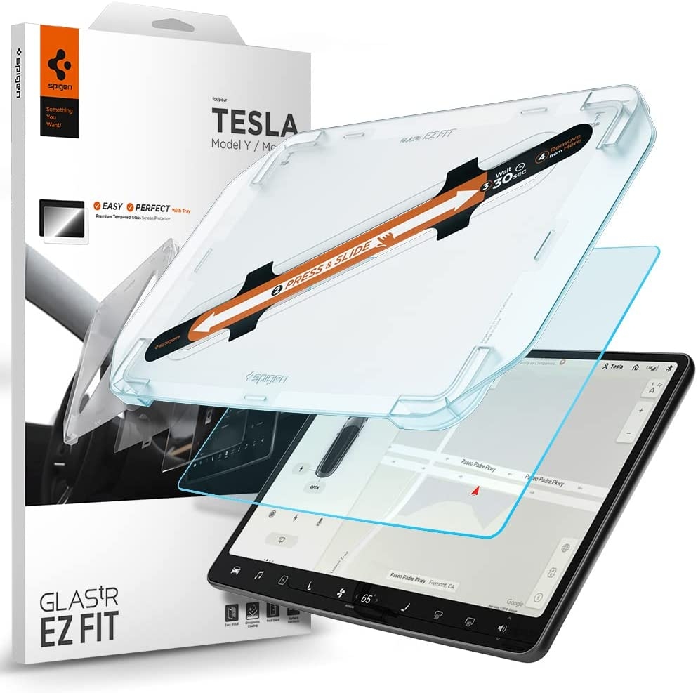 Spigen Tempered Glass GLAS.tR EZ Fit Anti-Glare - Premium Αντιχαρακτικό Γυαλί Οθόνης Αυτοκινήτου Tesla - Model Y / Model 3