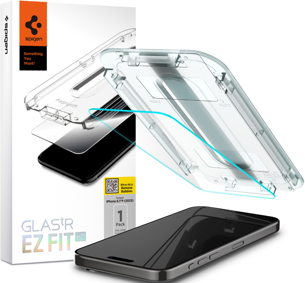Spigen Tempered Glass GLAS.tR EZ Fit HD - Αντιχαρακτικό Γυαλί Οθόνης Apple iPhone 15 Pro - Clear
