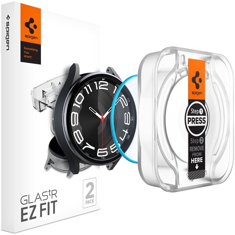 Spigen Tempered Glass GLAS.tR EZ Fit - Αντιχαρακτικό Γυαλί Οθόνης Samsung Galaxy Watch 6 Classic 43mm - 2 Τεμάχια