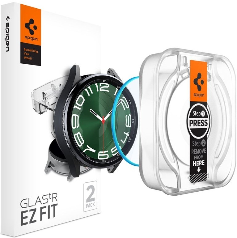 Spigen Tempered Glass GLAS.tR EZ Fit - Αντιχαρακτικό Γυαλί Οθόνης Samsung Galaxy Watch 6 Classic 47mm - 2 Τεμάχια