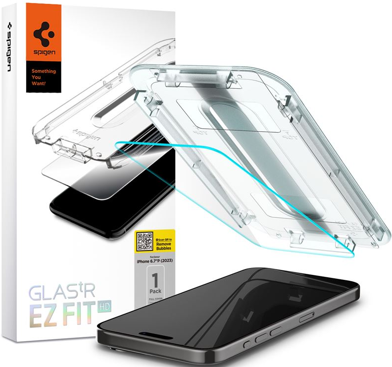 Spigen Tempered Glass GLAS.tR EZ Fit HD - Αντιχαρακτικό Γυαλί Προστασίας Οθόνης Apple iPhone 15 Pro Max - Clear