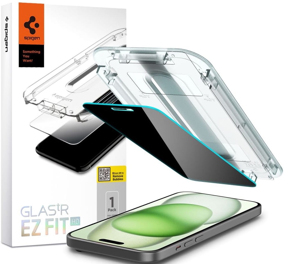Spigen Tempered Glass GLAS.tR EZ Fit HD Privacy - Αντιχαρακτικό Γυαλί Προστασίας Απορρήτου Οθόνης - Apple iPhone 16 Plus / 15 Plus (AGL07119)