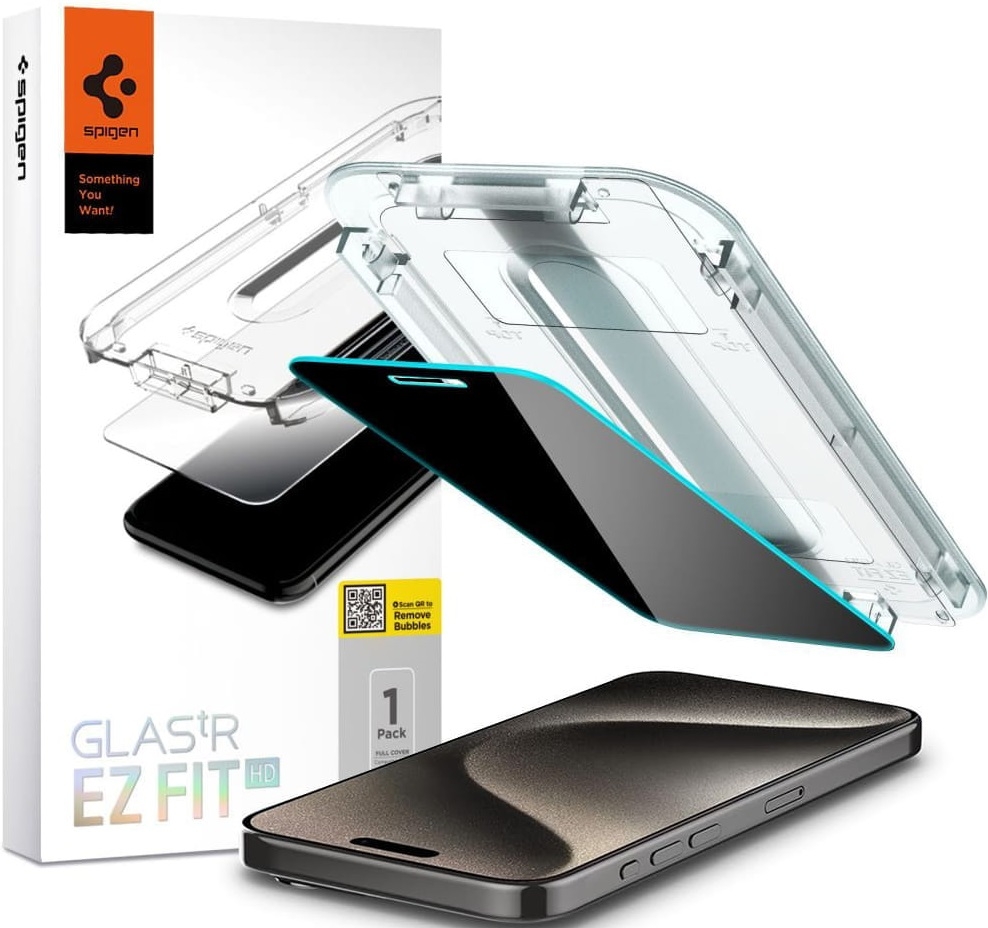 Spigen Tempered Glass GLAS.tR EZ Fit HD Privacy - Αντιχαρακτικό Γυαλί Προστασίας Απορρήτου Οθόνης - Apple iPhone 15 Pro Max