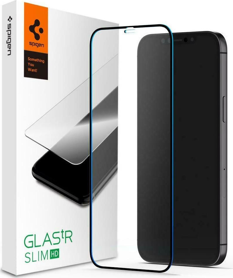 Spigen Tempered Glass GLAS.tR Slim HD - Fullface Αντιχαρακτικό Γυαλί Οθόνης Apple iPhone 12 Pro Max - Black 