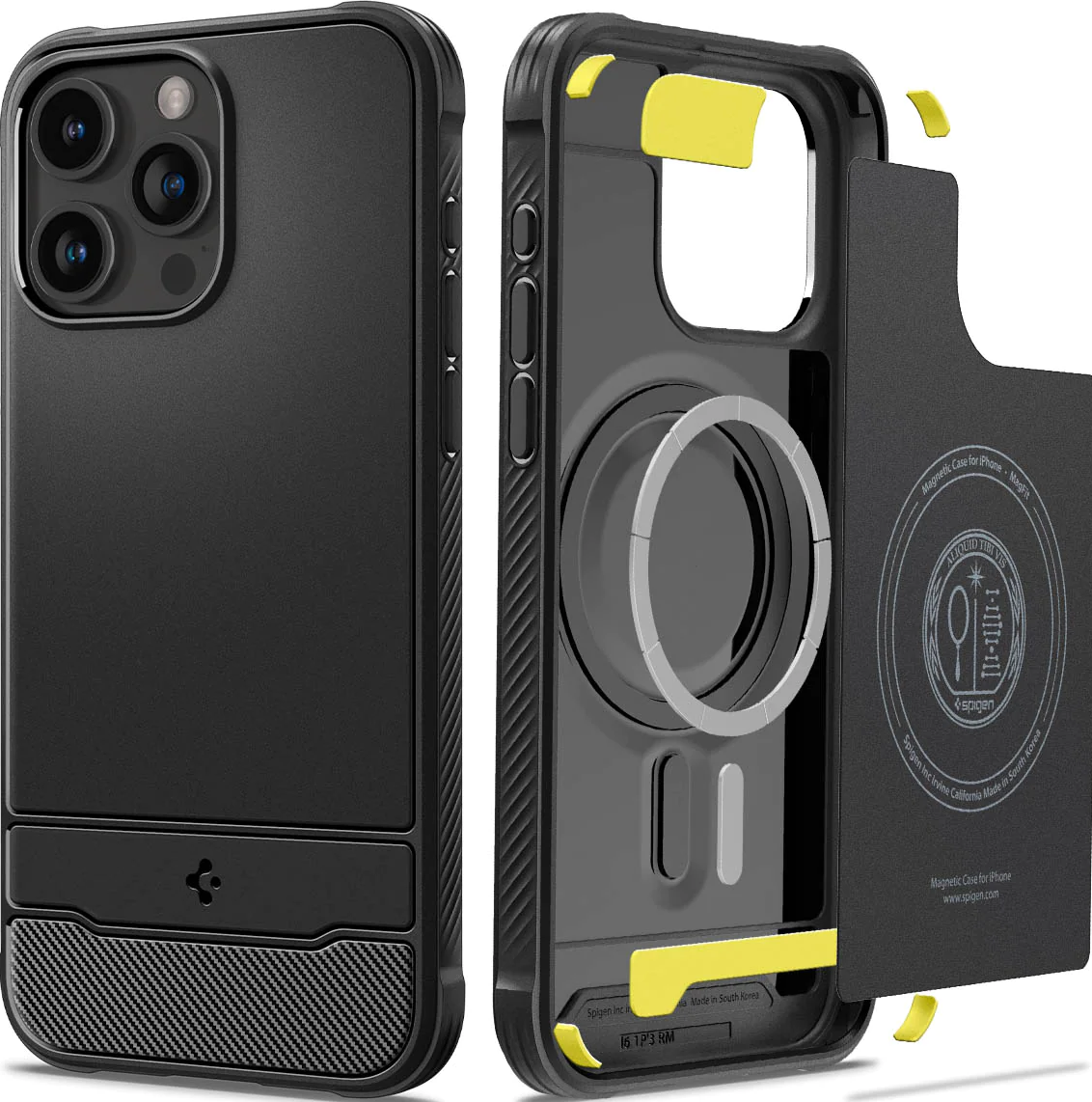 Θήκη Apple iPhone 15 Pro Max - Spigen Rugged Armor MagFit με MagSafe - Matte Black