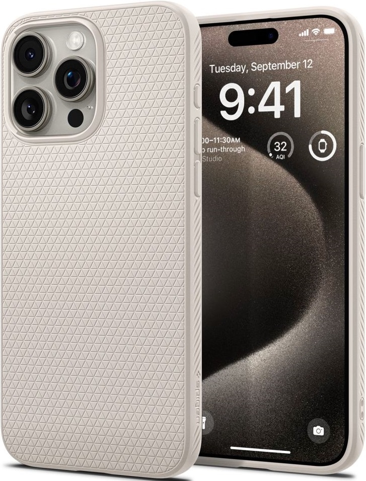 Spigen Θήκη Σιλικόνης Liquid Air - Apple iPhone 15 Pro - Natural Titanium